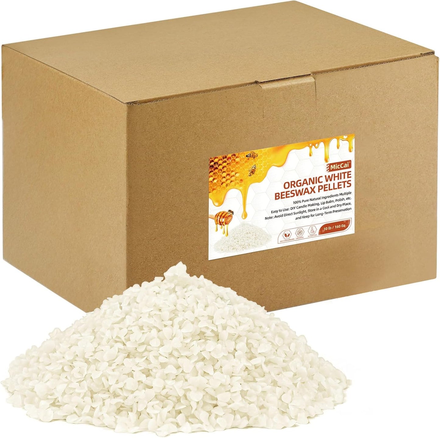 Natural Beeswax Pellets for Candle Making and DIY Projects