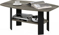 Furinno Simple Design Coffee Table French Oak Grey/Black - Compact