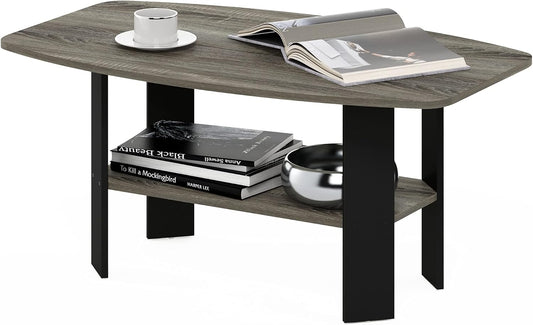 Furinno Simple Design Coffee Table in French Oak Grey/Black