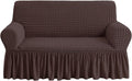 Loveseat Slipcover Brown - High Stretch Durable 2-Seater Cover