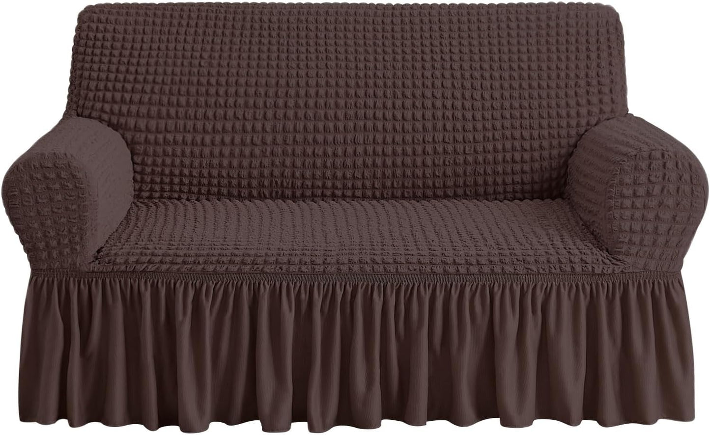 NICEEC Loveseat Slipcover for 2 Seater Chocolate Brown Sofa