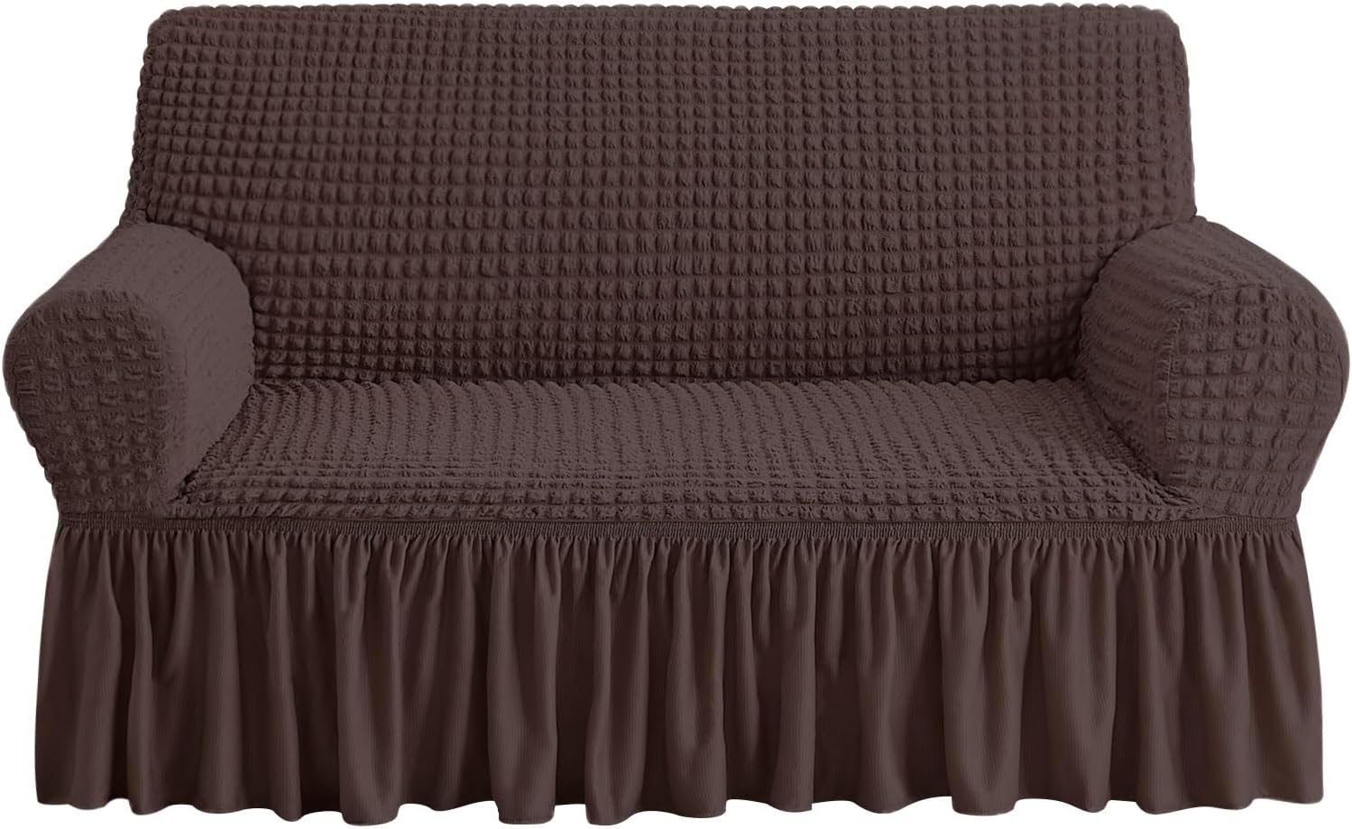 NICEEC Loveseat Slipcover for 2 Seater Chocolate Brown Sofa