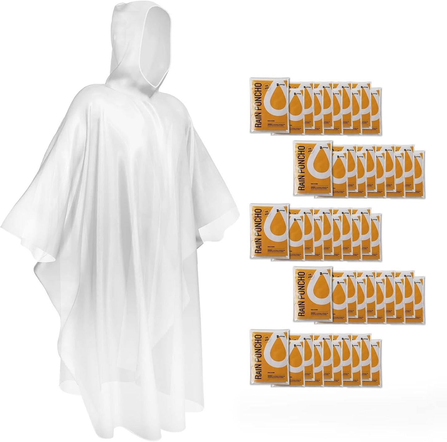 SaphiRose Disposable Rain Ponchos for All Weather Needs