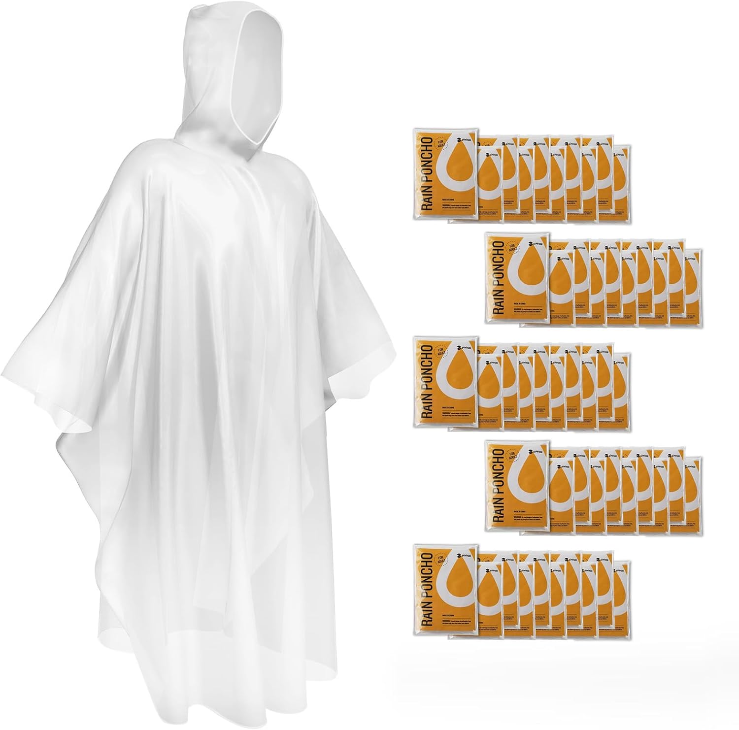 SaphiRose Disposable Rain Ponchos for All Weather Needs