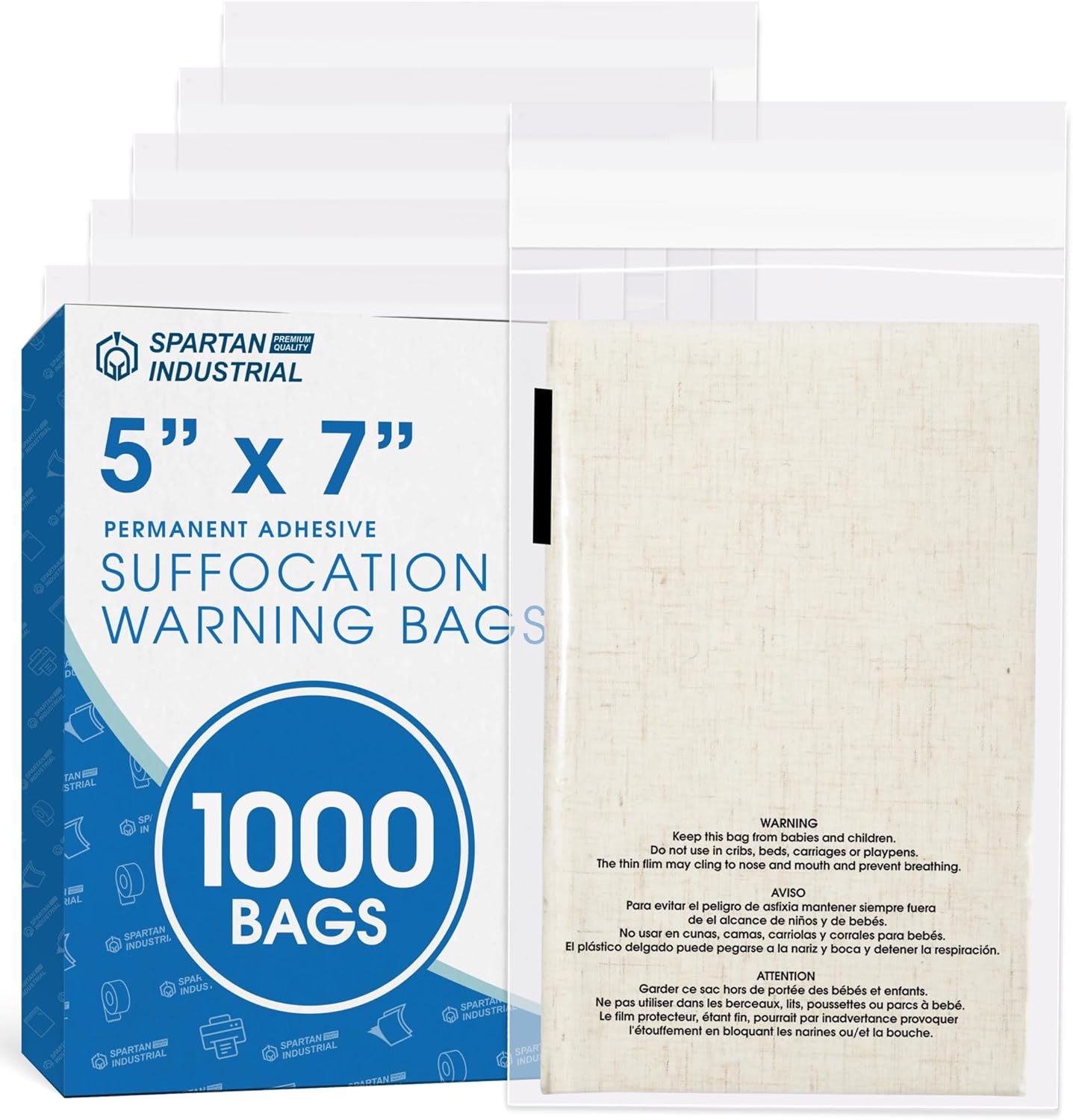 Self Seal Clear Poly Bags - 5 X 7 for T Shirts and More