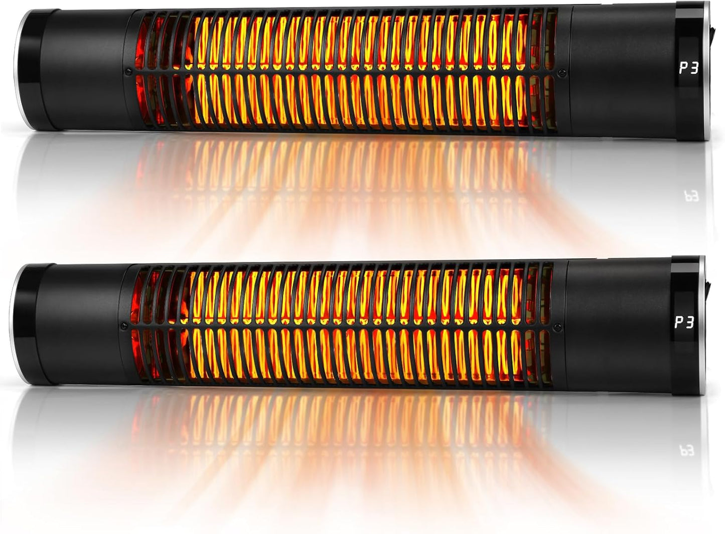 1500W Wall-Mounted Infrared Heater Duo, Remote Control, Radiant Heat