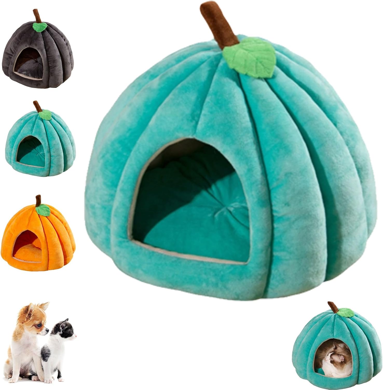 Cozy Pumpkin Cat Bed for Cats and Small Dogs, 2025 Design