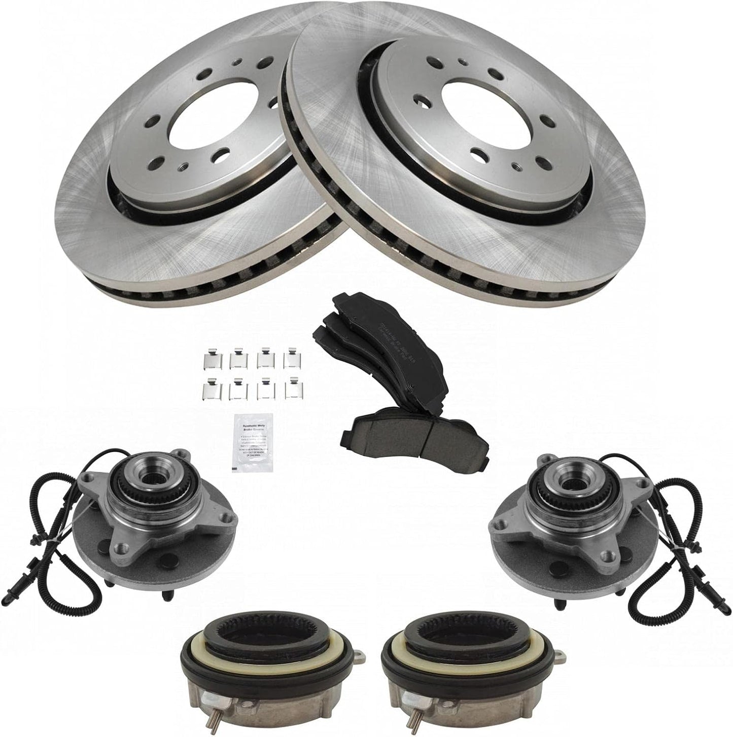 TRQ Front Brake Pad & Rotor Kit for 2011-2014 Ford Models