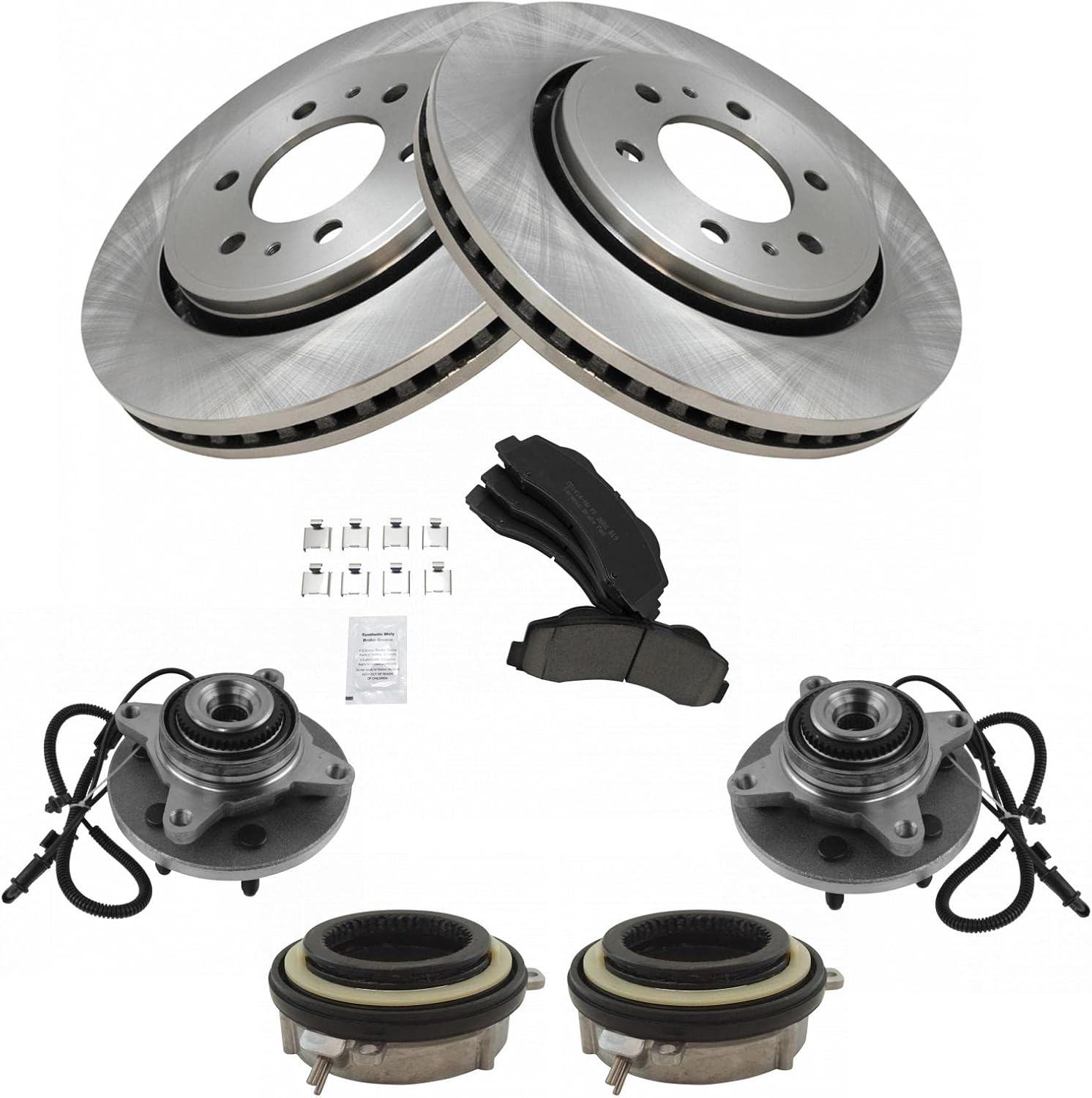 TRQ Front Brake Pad & Rotor Kit for 2011-2014 Ford Models