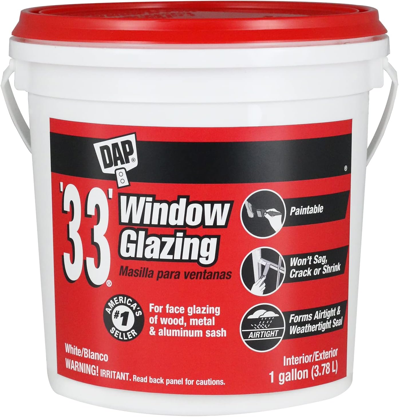 Dap 12019 Number-33 Glazing Compound for Windows, 1 Gallon