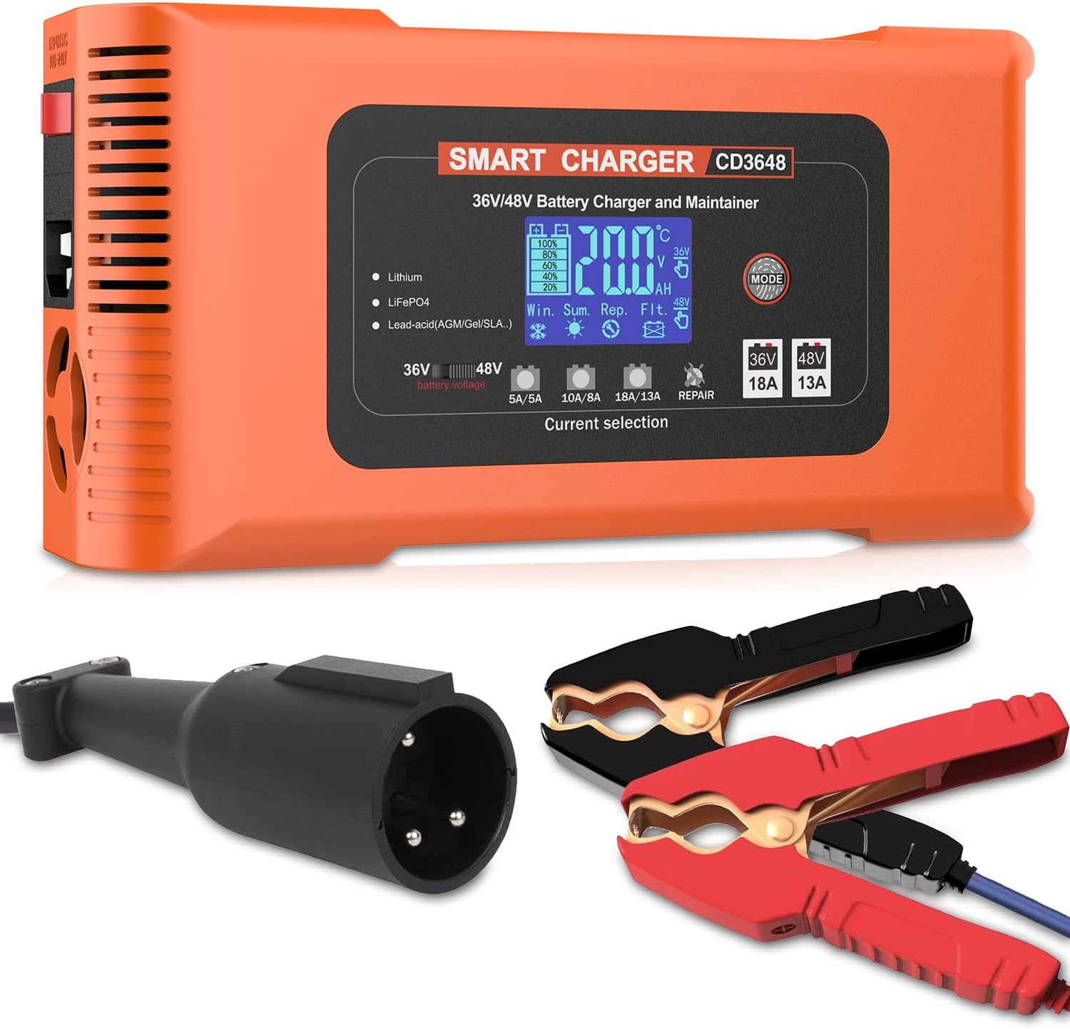 Aoteda Smart 48V Golf Cart Charger - Fully Automatic