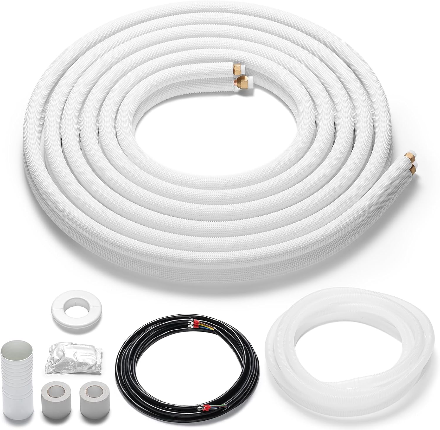 TURBRO 16 Ft. Mini Split Line Set - Thickened Insulated Copper Pipes for Efficient HVAC