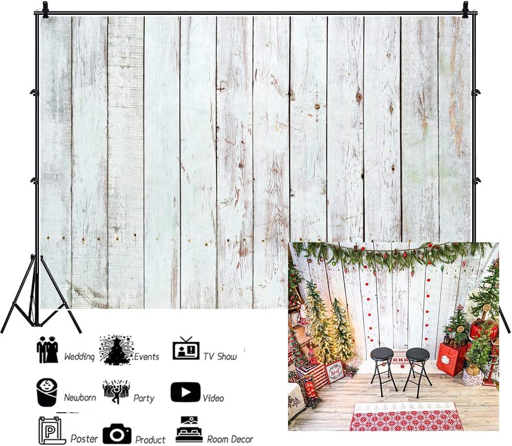 10x8ft Vintage White Wood Backdrops for Photography Events