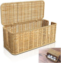 Handmade Rattan Cable Management Box - Elegant Under-Desk Cord Hider