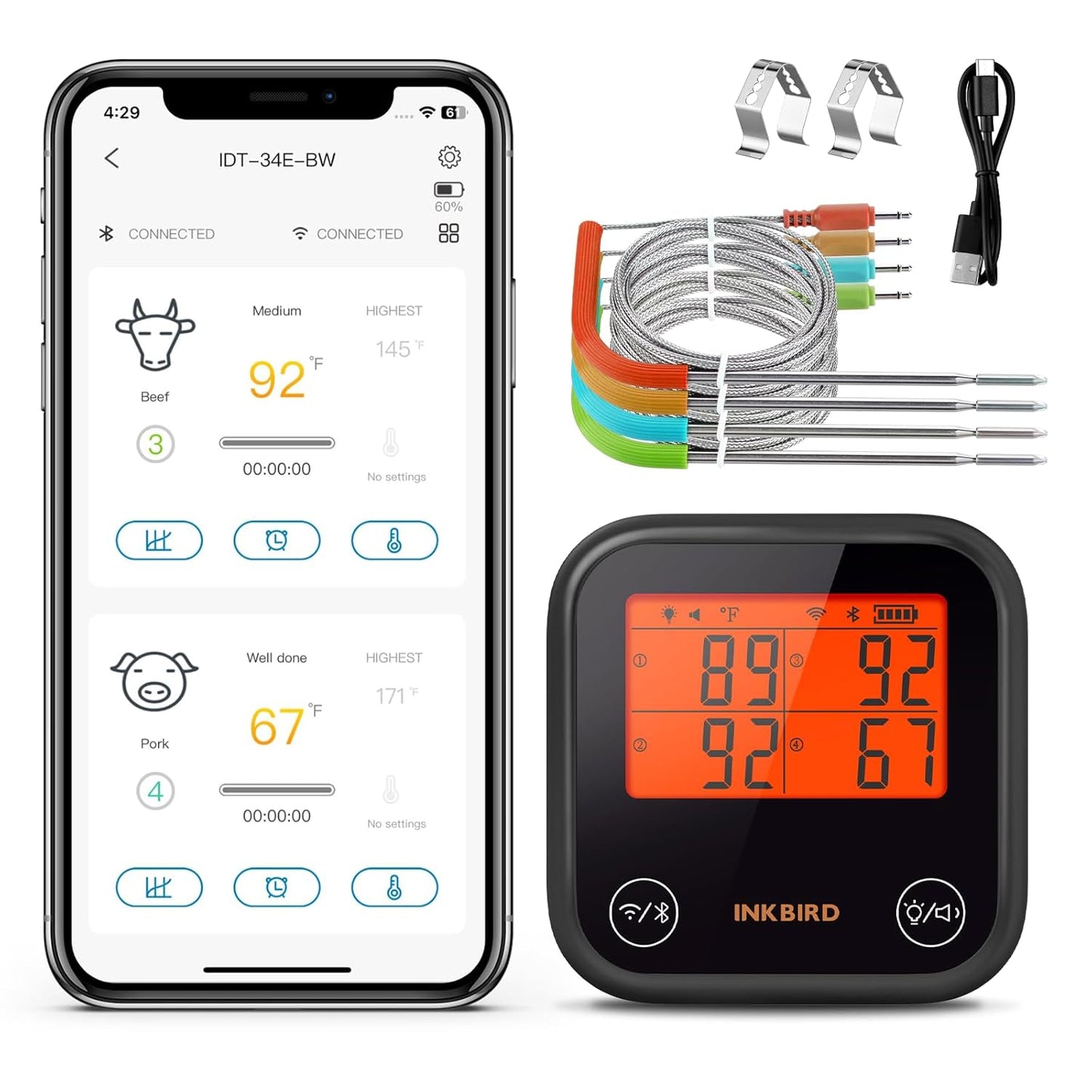 Smart & Wireless Inkbird Meat Thermometer