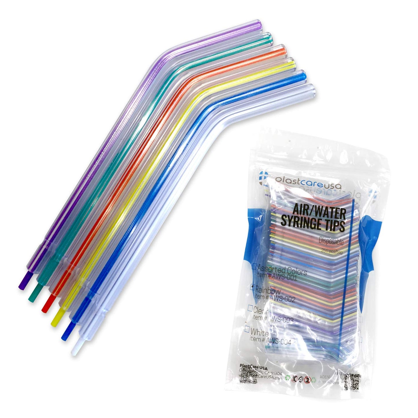 1000 Assorted Rainbow Dental Air Water Syringe Tips for Professionals