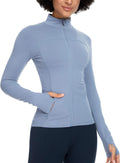 Womens Running Jacket Full Zip Athletic Track Jacket - Lightweight