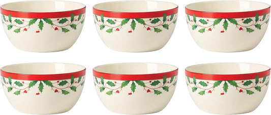 Lenox Holiday 6-Piece Dessert Bowl Set for Festive Gatherings