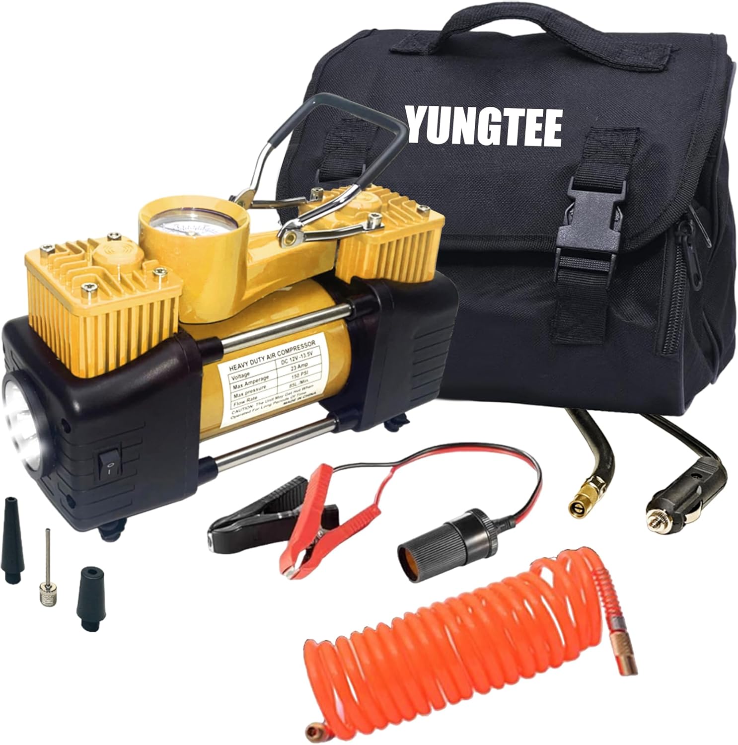 YUNGTEE Heavy Duty Tire Inflator with LED Light for Fast Inflation