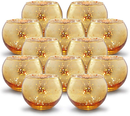 Volens Round Gold Votive Candle Holders for Elegant Decor
