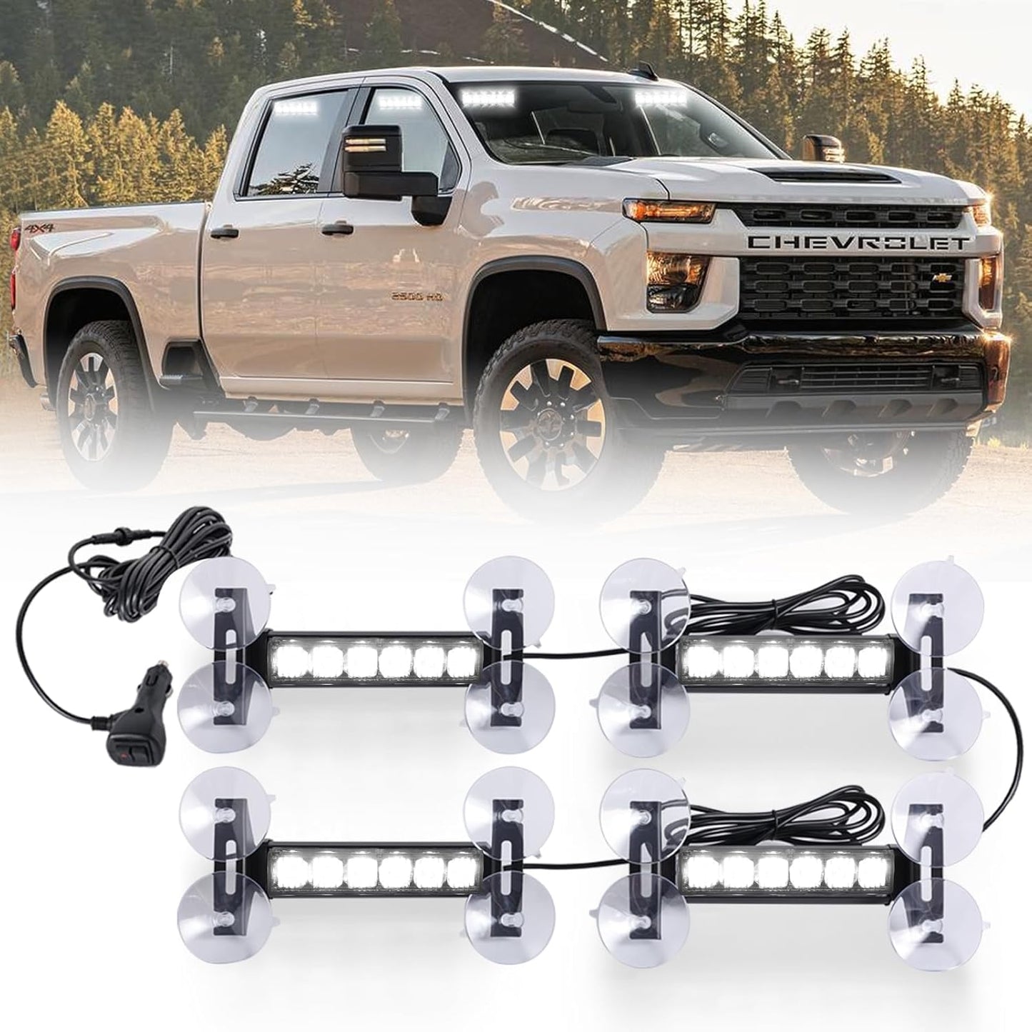 4X 6.1 inch Emergency Strobe Lights for Safety and Visibility