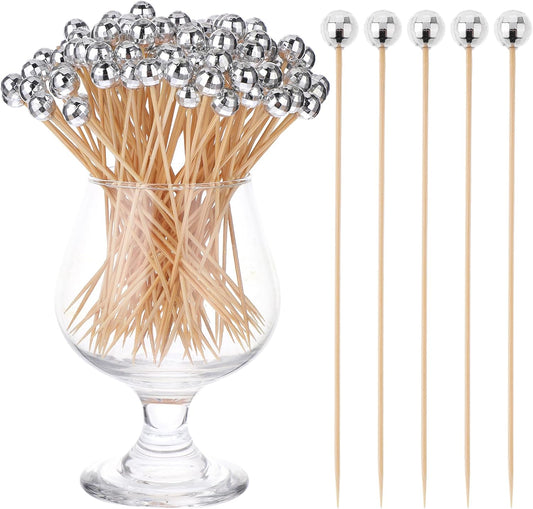 100 Bamboo Disco Ball Toothpicks for Stylish Events