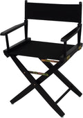 Extra-Wide 18in Director's Chair Black Frame with Black Canvas