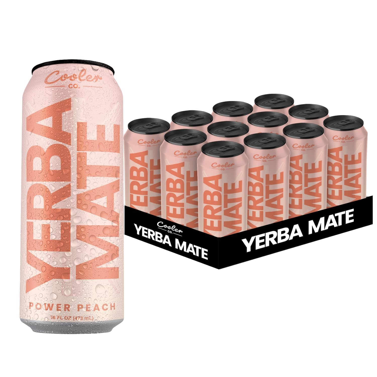 100% Organic Yerba Mate Caffeine - Power Peach Flavor 12 Pack