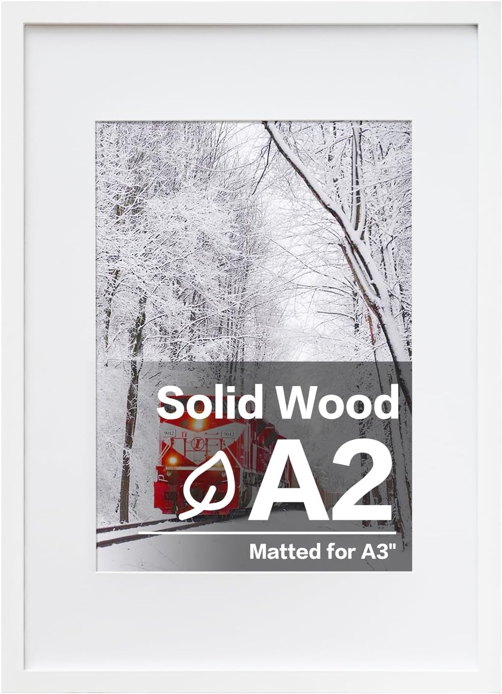 Egofine A2 Solid Wood Picture Frame for Vertical or Horizontal Display
