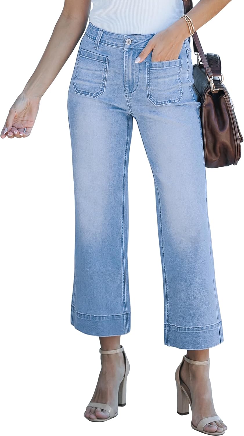 luvamia Wide Leg Jeans for Women - Trendy High Waisted Flare