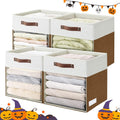 Storage Cubes 4 Pack Linen Foldable Storage Bins (13 x 13 in) - Clear