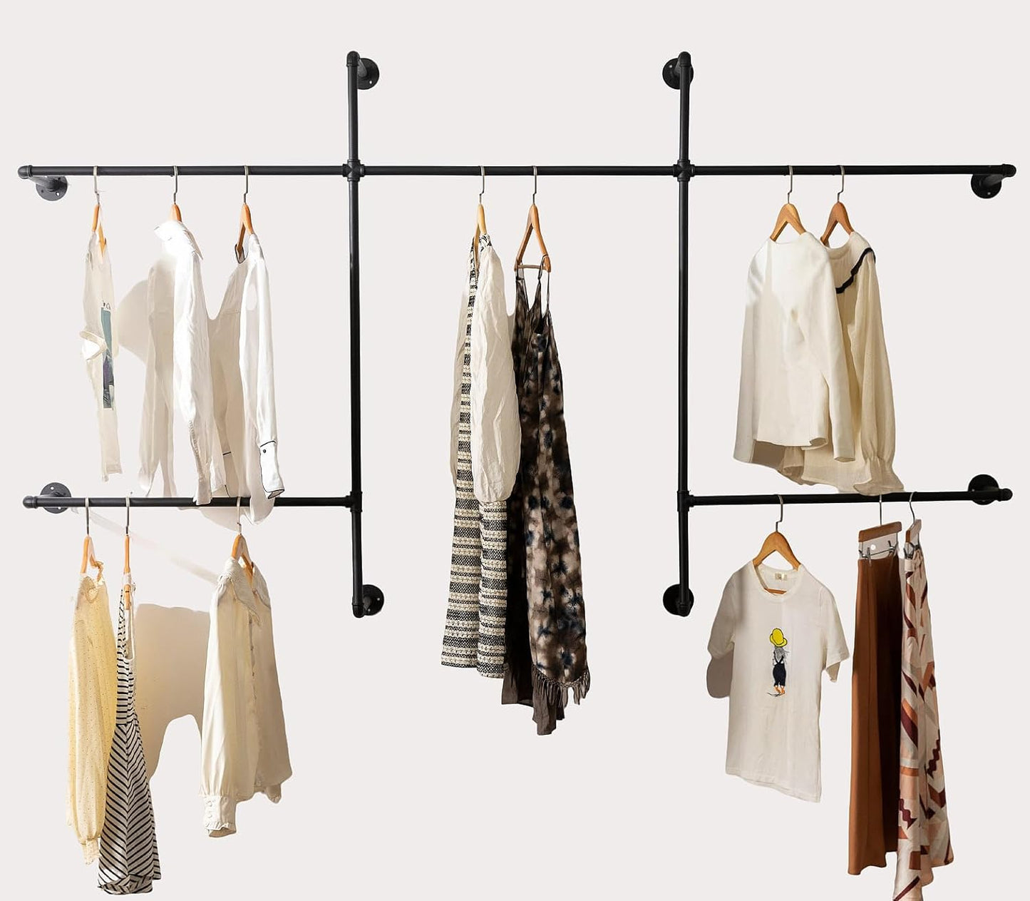 Industrial Pipe Clothes Rack for Heavy Duty Garment Storage