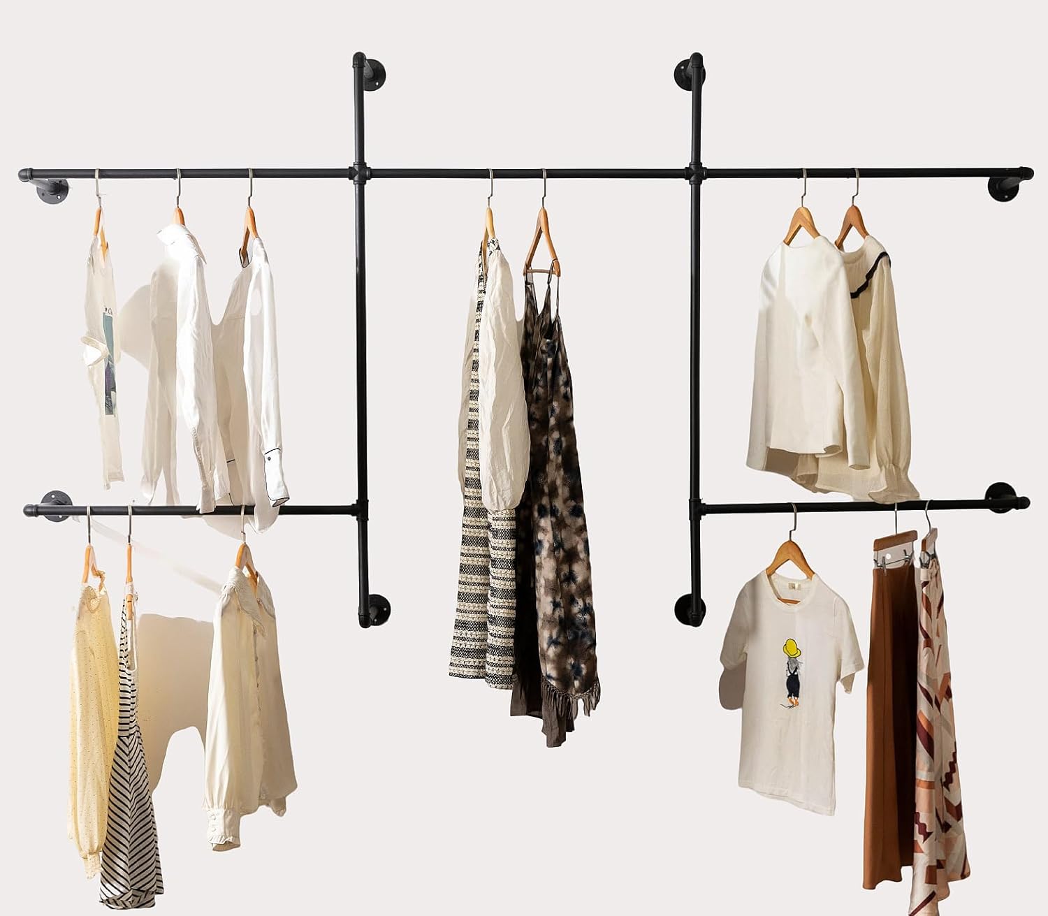 Industrial Pipe Clothes Rack for Heavy Duty Garment Storage
