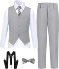 Boy's Formal Suit 7 Piece Slim Fit Tuxedo for Kids - Classic Wedding