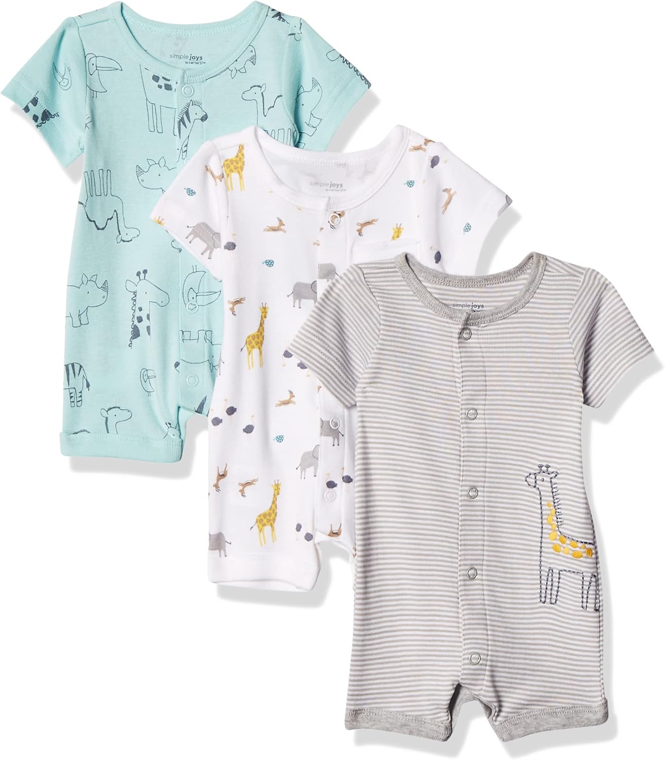 Carter's 3-Pack Snap-up Rompers - Easy Dressing