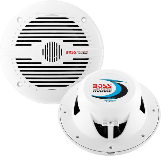 BOSS MR60W Marine Boat Speakers - Weatherproof, 200W, Crystal Clear Sound