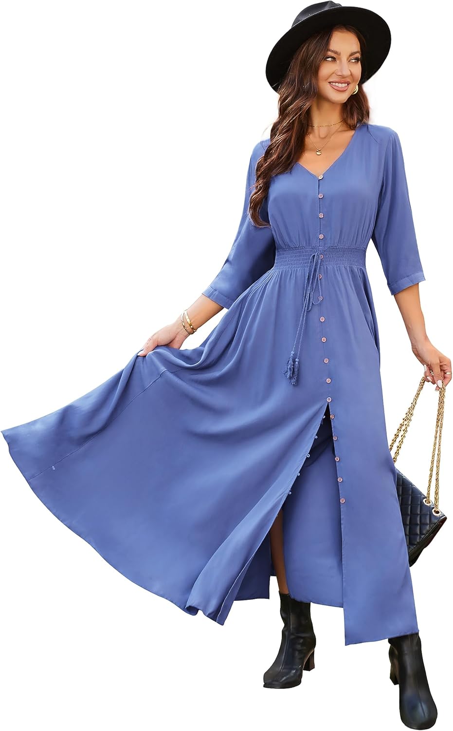 VintageClothing Women's Floral Maxi Dresses for Summer Fun
