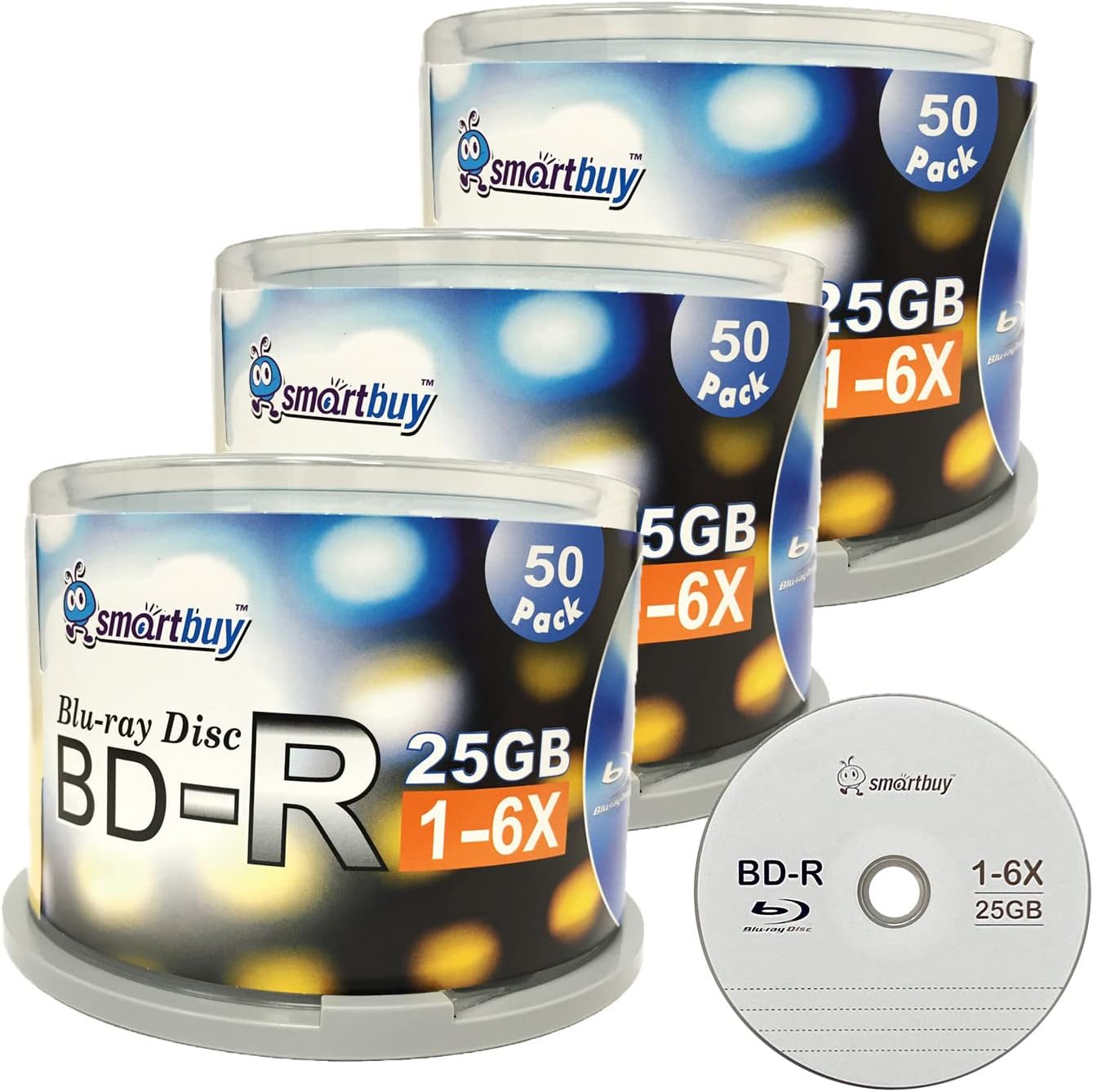 Smartbuy 25GB 6X BD-R Blu-ray Discs for High-Quality Storage