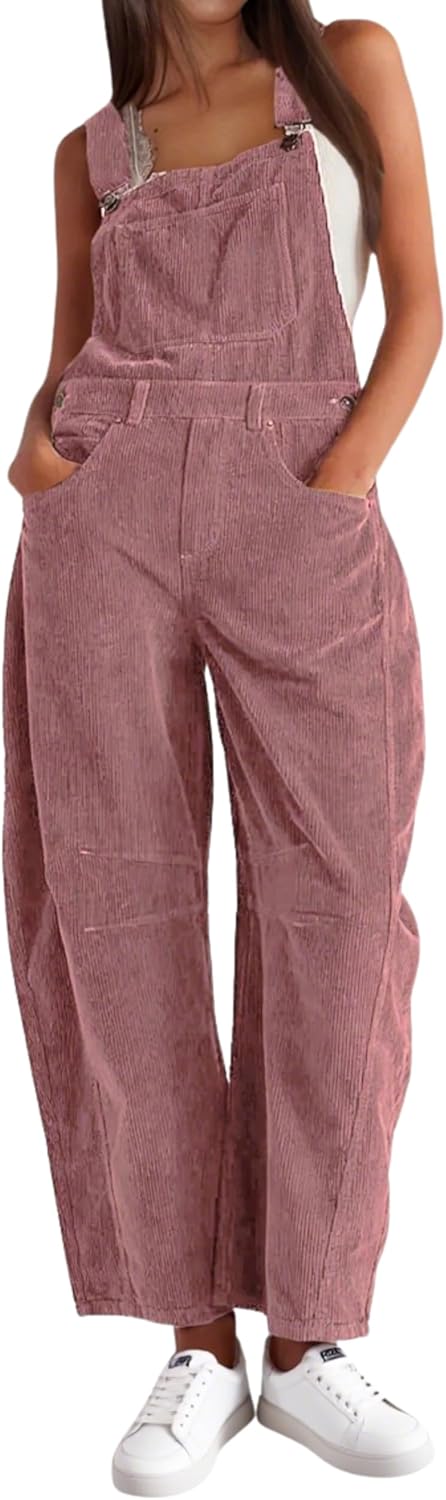 Stylish Corduroy Overalls for Women with Adjustable Straps