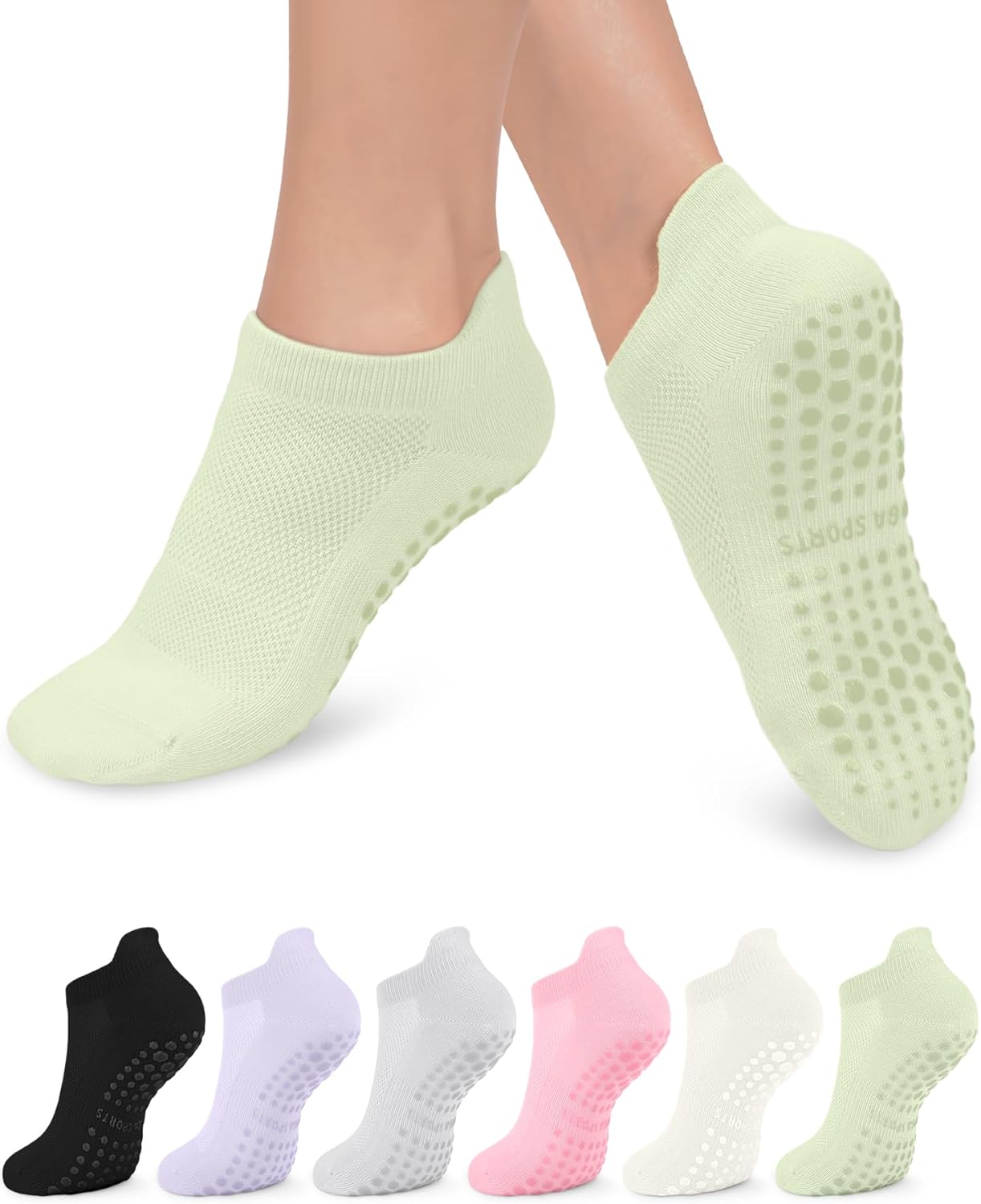 Grip Pilates Socks for Women - Non-slip for Barefoot Workouts