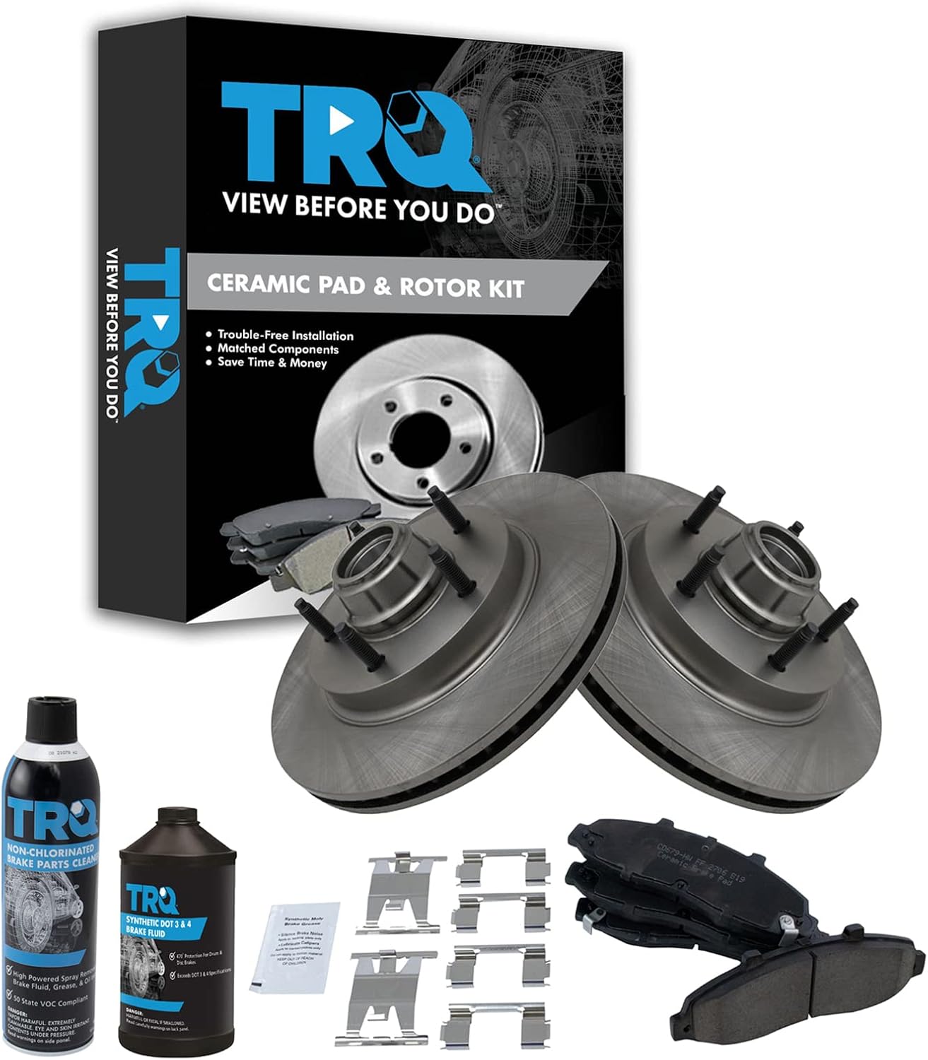 TRQ Front Brake Pad & Rotor Kit for 1997-1999 Ford F-150