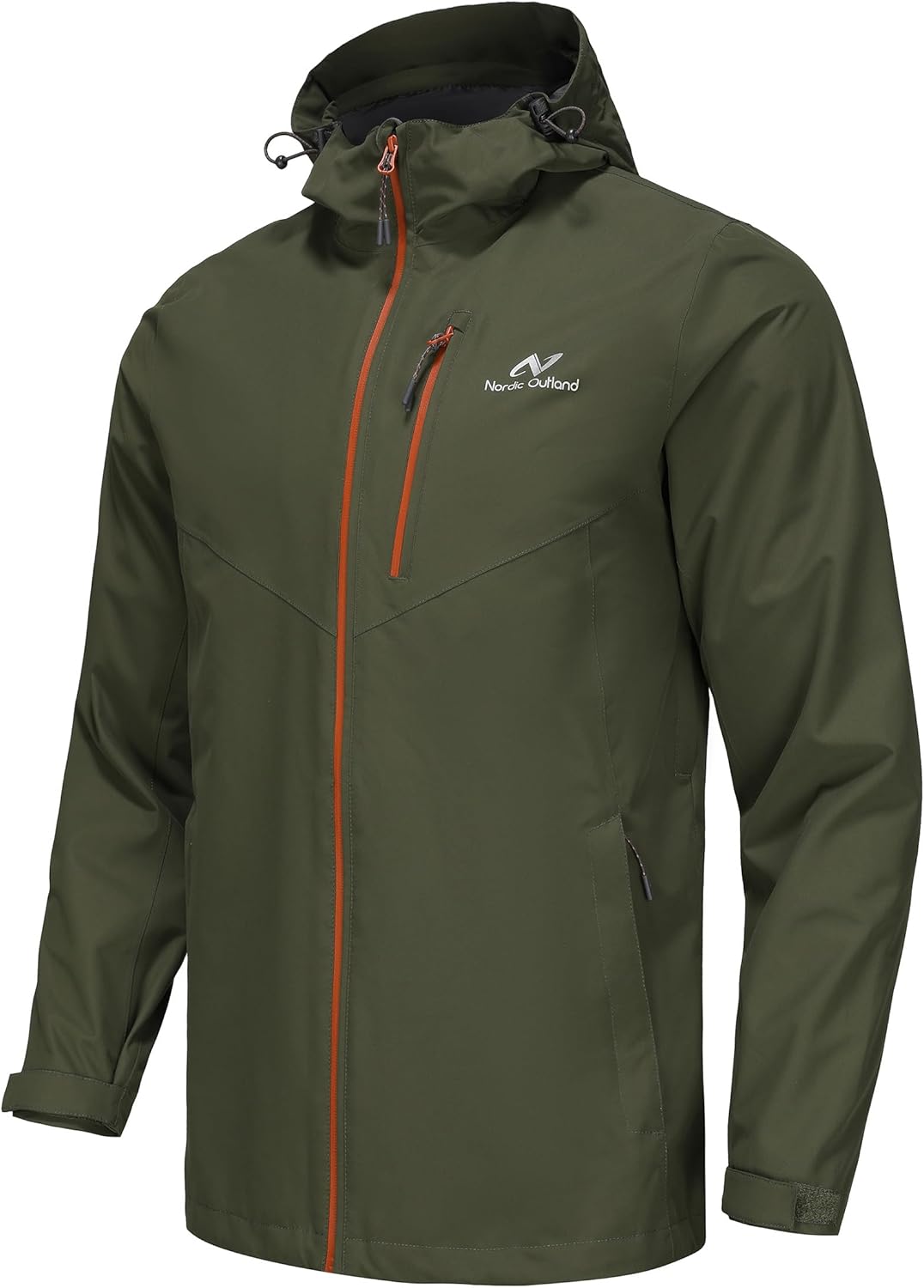 Mens Lightweight Hooded Waterproof Rain Jacket for Hiking