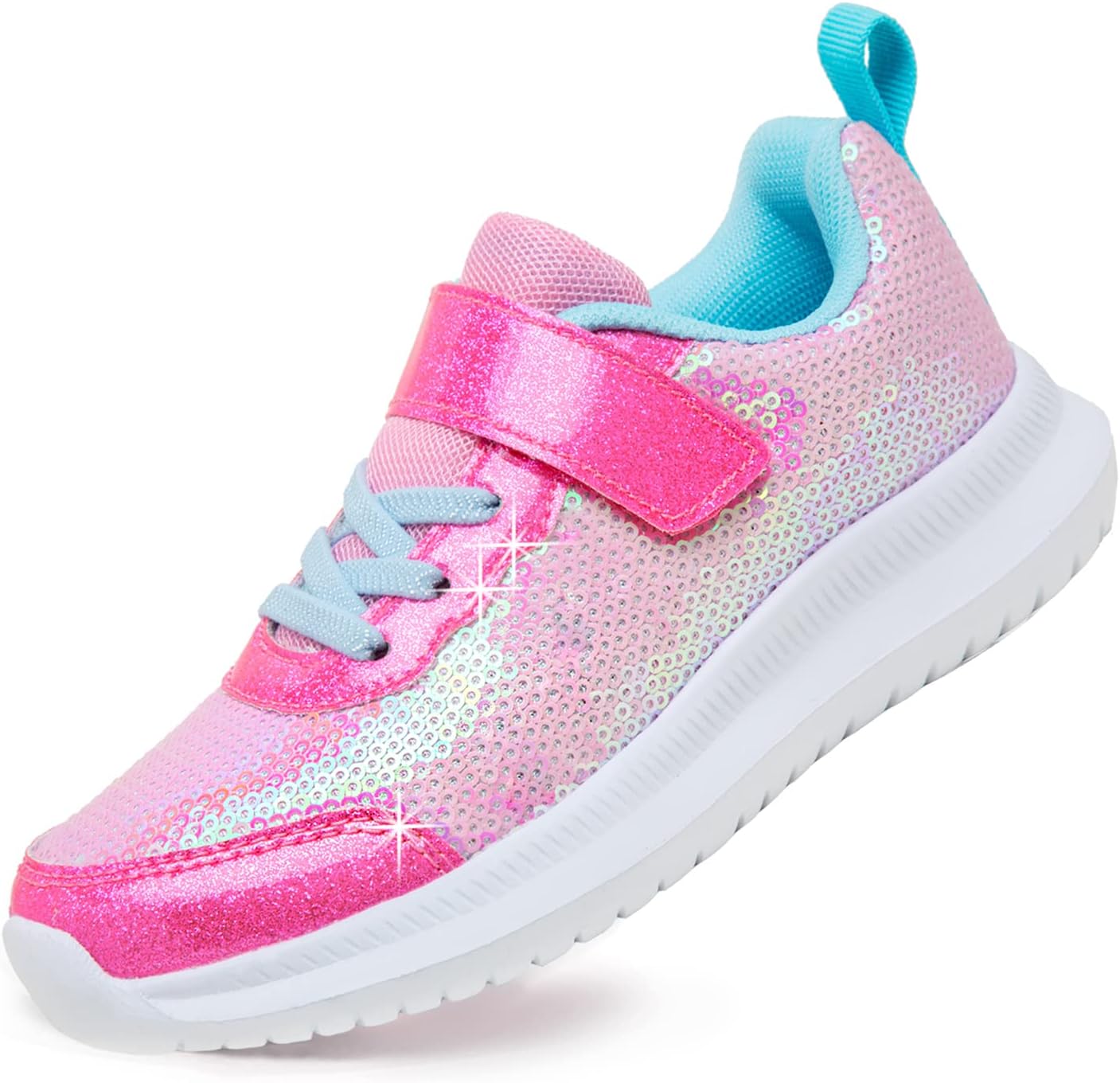 Toandon Toddler Kids Sneakers with Sparkle Glitter Sequins