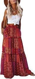 EARKOHA Women's Stylish High Waist Maxi Skirt with Tie Detail