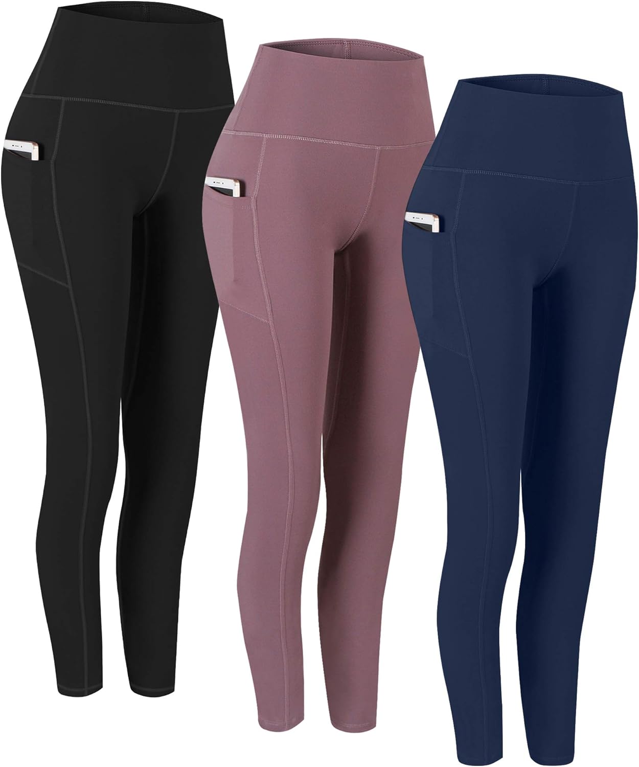 High Waist Yoga Pants with Pockets for Women by Fengbay