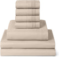 Split King Sheet Set 7-Piece Beige - Deep Pocket, Extra Soft