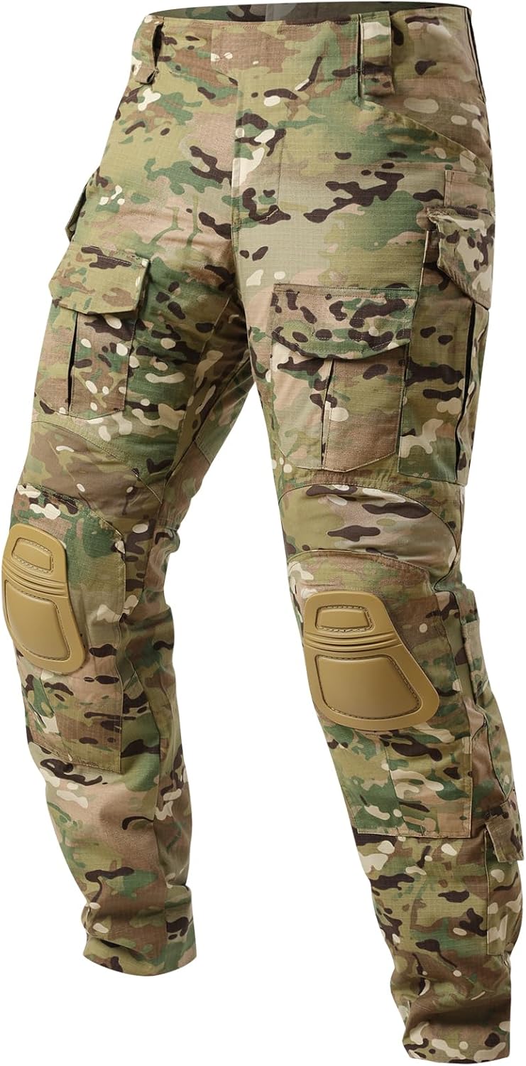 Men's Combat Pants with Knee Pads for Tactical Outdoor Use