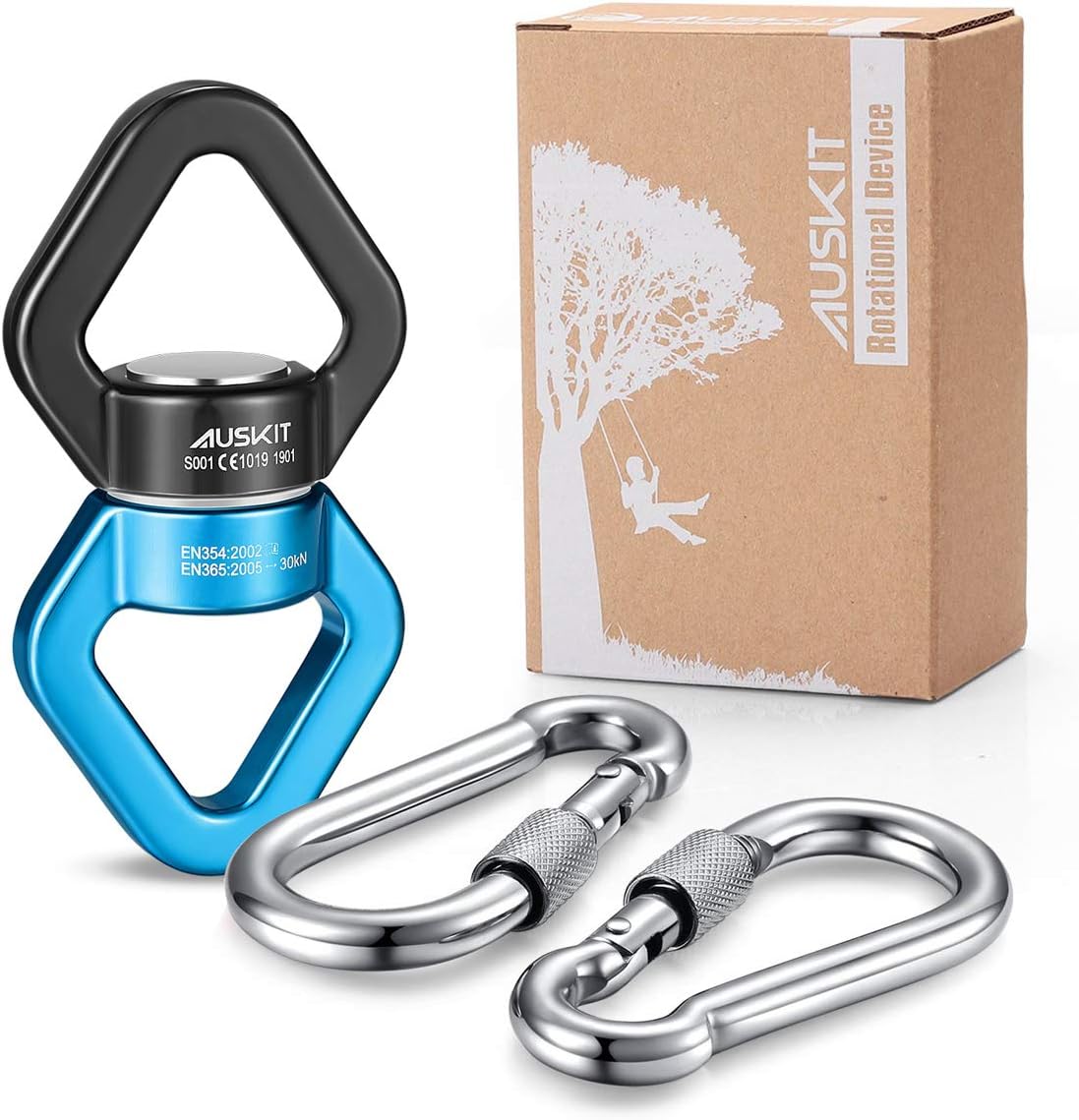 Black Blue Swing Swivel for 30 KN Safe Rotational Hanging Fun
