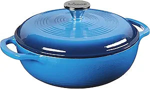 Lodge 3 Quart Enameled Cast Iron Dutch Oven for Versatile Cooking