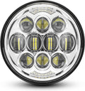 80W 5.75in Round LED Projection Headlight Silver - DOT Approved